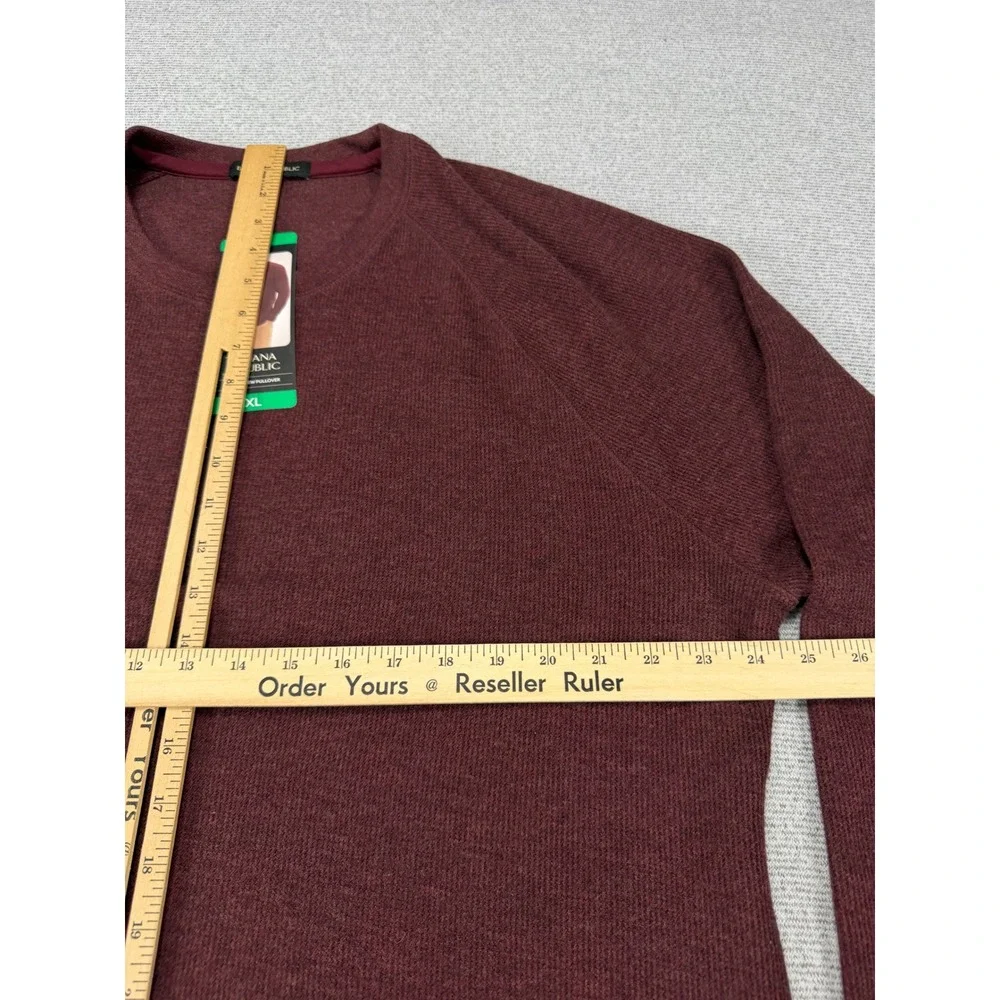 Banana Republic Mens Crew Pullover Sweater XL Burgundy Red Raglan Sleeve NWT